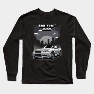 Nissan Skyline GTR R34 (On The Run) Long Sleeve T-Shirt